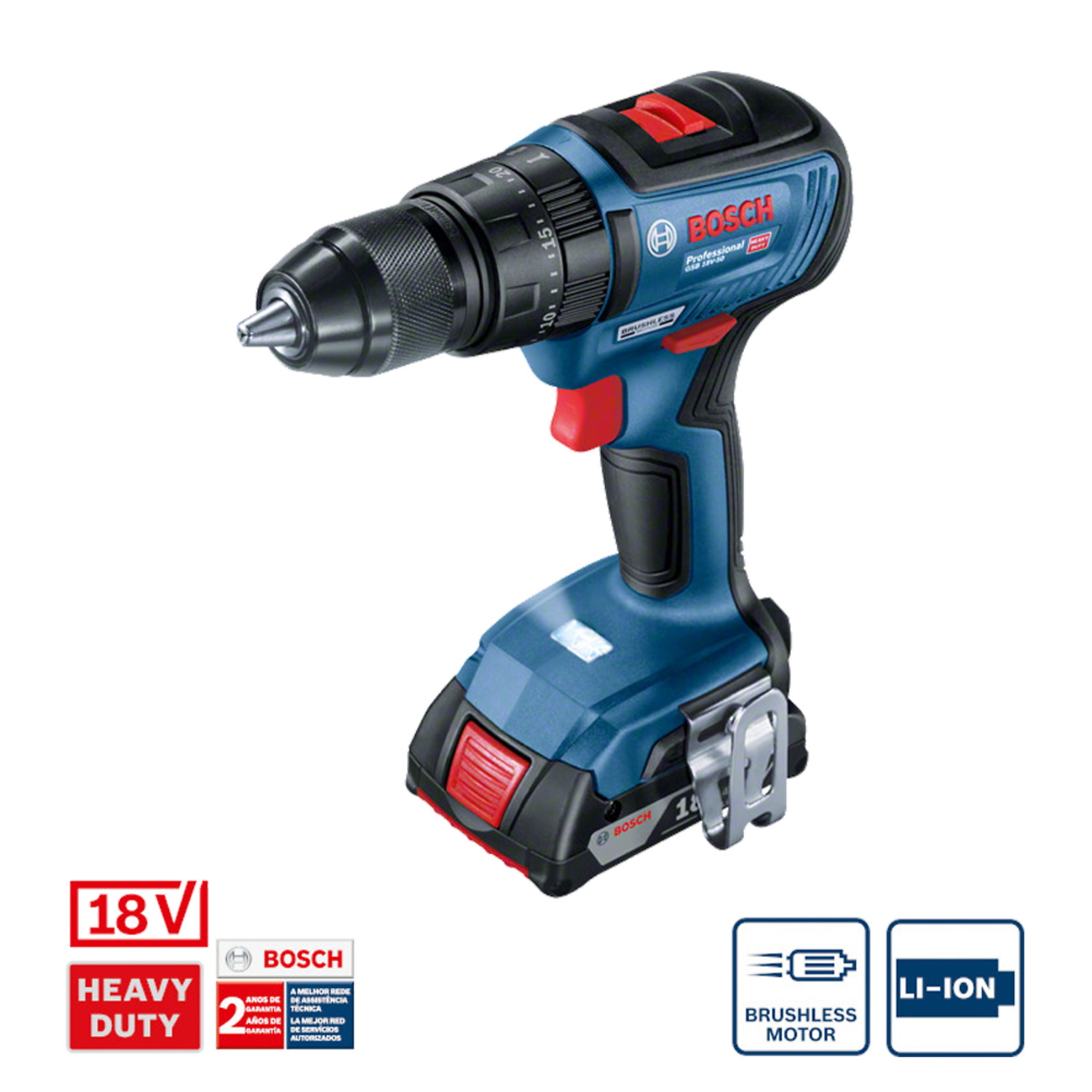 06019H51G0 Rotomartillo inalámbrico Bosch GSB 18V-50, con 2 baterías y maletín - Imagen 8