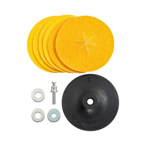 9618089260 Kit de Lijado para taladro: Plato de goma , haste e Lijas G50/80/120