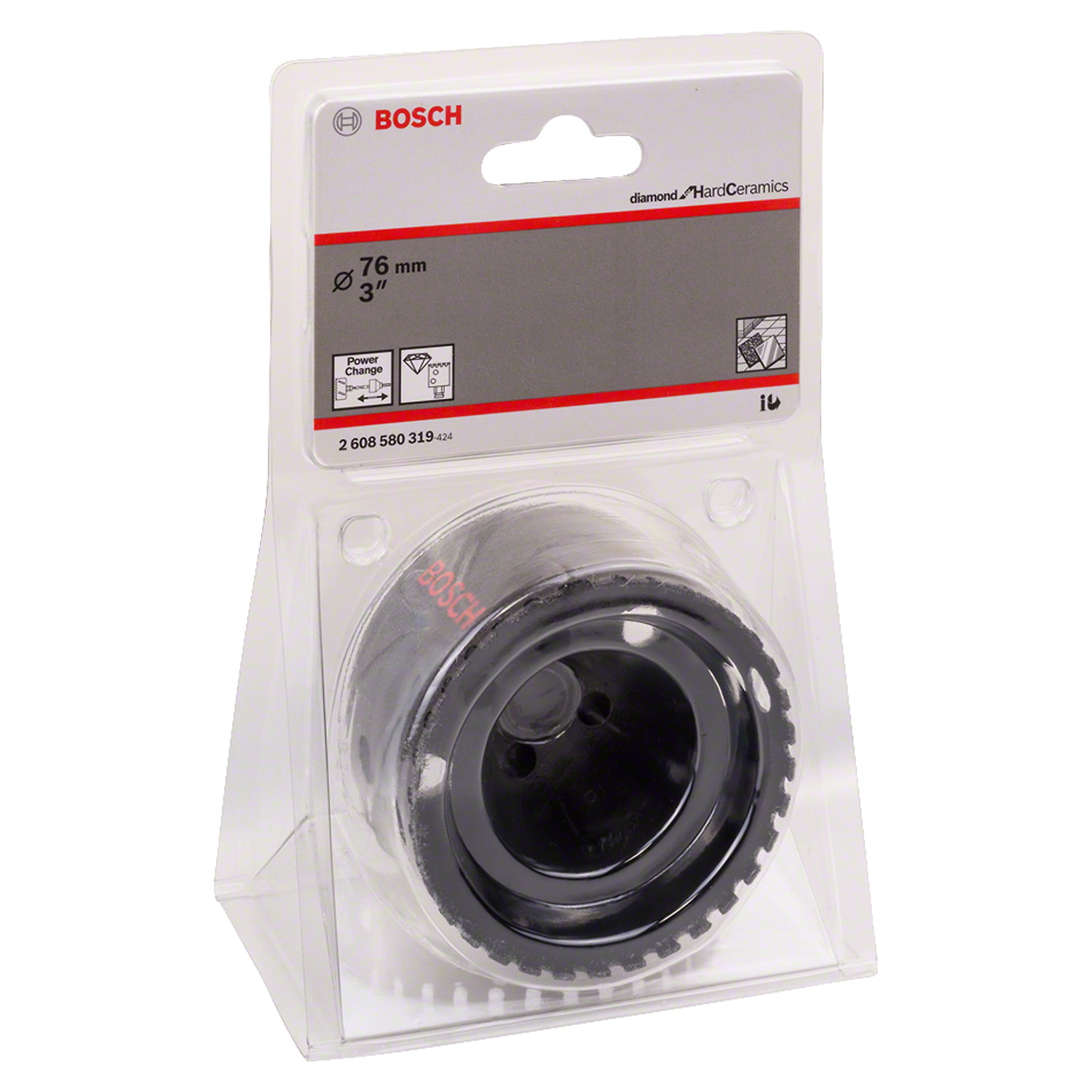 2608580319 Sierra copa Bosch Diamond for Hard Ceramics 76 mm, 3" - Imagen 2